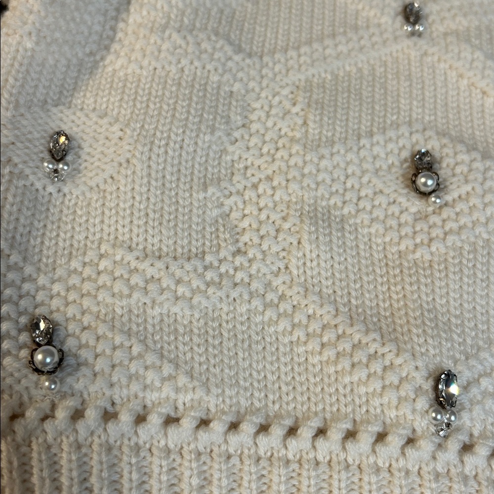 Jonathan Simkhai wool pearl rhinestone sweater - Picture 9 of 13